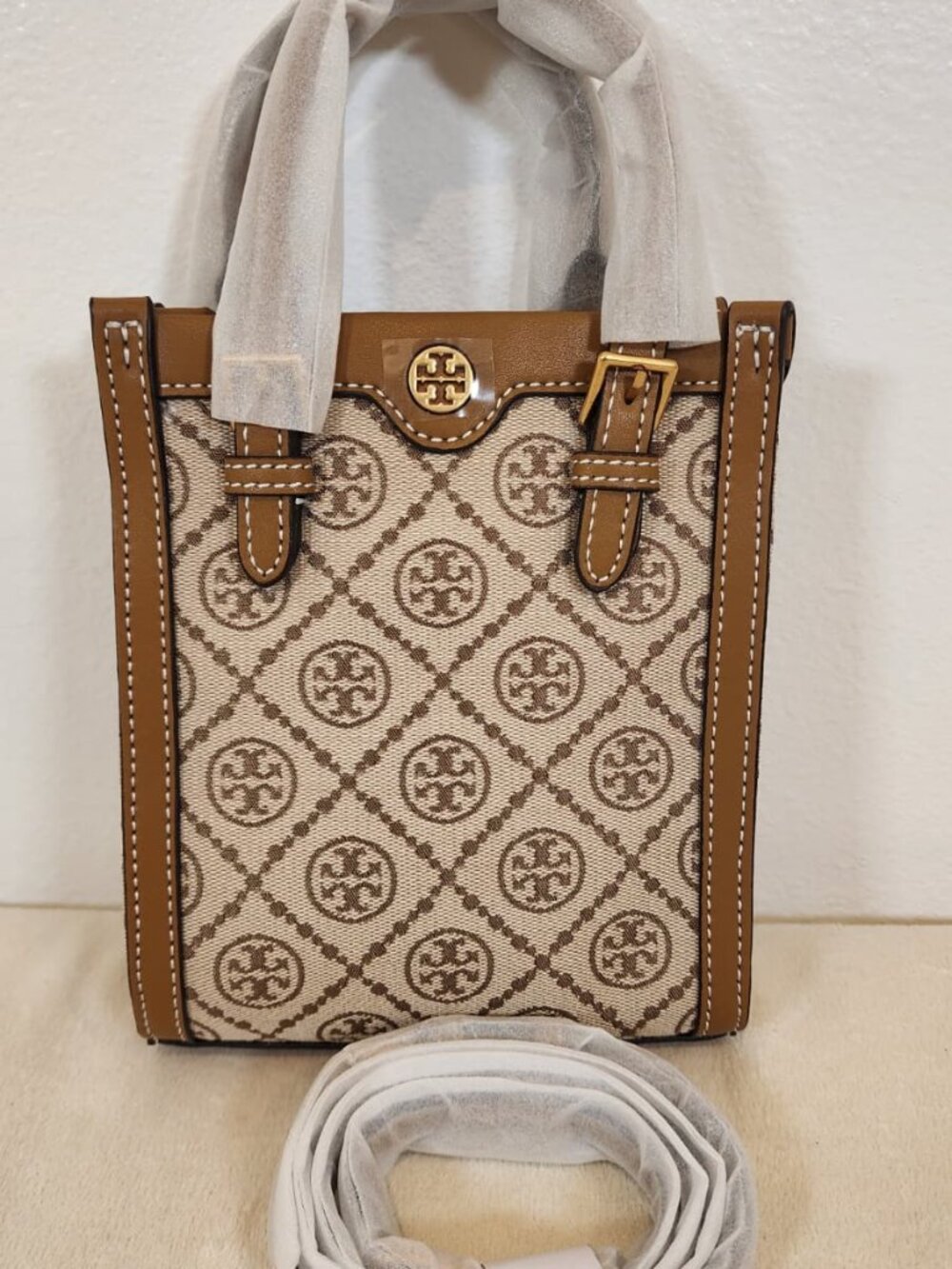 Tory Burch T Monogram Jacquard Mini N/S Tote